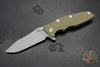 Hinderer Eklipse 3.5" Spearpoint Blade- Working Finish Titanium and OD Green G-10- Working Finish Blade