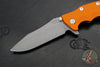 Hinderer Eklipse 3.5" Spearpoint Blade- Working Finish Titanium and Orange G-10- Working Finish Blade