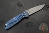 Hinderer Firetac Folding Knife- Spanto Edge- Battle Blue Handle And Working Finish Blade- Black G-10
