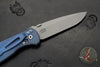 Hinderer Firetac Folding Knife- Spanto Edge- Battle Blue Handle And Working Finish Blade- Black G-10