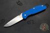 Hinderer Firetac Folding Knife- Spanto Edge- Stonewash Ti and Blade- Blue G-10