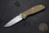 Hinderer Firetac Folding Knife- Spanto Edge- Stonewash Ti and Blade- Coyote G-10