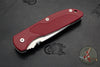 Hinderer Firetac Folding Knife- Spanto Edge- Stonewash Ti and Blade- Red G-10
