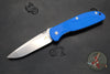 Hinderer Firetac Folding Knife- Spanto Edge- Stonewash Bronze Ti and Stonewash Blade- Blue G-10