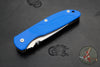 Hinderer Firetac Folding Knife- Spanto Edge- Stonewash Bronze Ti and Stonewash Blade- Blue G-10
