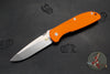 Hinderer Firetac Folding Knife- Spanto Edge- Stonewash Bronze Ti and Stonewash Blade- Orange G-10