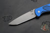 Hinderer Firetac Folding Knife- Spanto Edge- Working Finish Ti and Blade- Blue/Black G-10