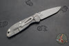 Hinderer Firetac Folding Knife- Spanto Edge- Working Finish Ti and Blade- Blue/Black G-10