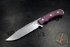 Hinderer Knives FieldTac Fixed Blade-Harpoon Spearpoint- Stonewash with Burgundy Micarta Handles