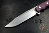 Hinderer Knives FieldTac Fixed Blade-Harpoon Spearpoint- Stonewash with Burgundy Micarta Handles