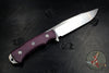 Hinderer Knives FieldTac Fixed Blade-Harpoon Spearpoint- Stonewash with Burgundy Micarta Handles
