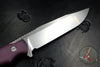 Hinderer Knives FieldTac Fixed Blade-Harpoon Spearpoint- Stonewash with Burgundy Micarta Handles