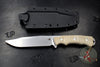 Hinderer Knives FieldTac Fixed Blade-Harpoon Spearpoint- Stonewash with Natural Micarta Handles