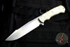 Hinderer Knives FieldTac Fixed Blade-Harpoon Spearpoint- Stonewash with OD Green Micarta Handles