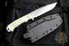 Hinderer Knives FieldTac Fixed Blade-Harpoon Spearpoint- Stonewash with OD Green Micarta Handles