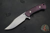 Hinderer Knives Fixed Blade- The Ranch- Bowie- Stonewash Blade- Burgundy Micarta Handle