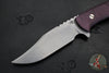 Hinderer Knives Fixed Blade- The Ranch- Bowie- Stonewash Blade- Burgundy Micarta Handle