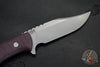 Hinderer Knives Fixed Blade- The Ranch- Bowie- Stonewash Blade- Burgundy Micarta Handle