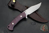 Hinderer Knives Fixed Blade- The Ranch- Bowie- Stonewash Blade- Burgundy Micarta Handle