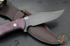 Hinderer Knives The Ranch- Bowie- Battle Black Blade- Burgundy Micarta Handle