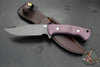 Hinderer Knives The Ranch- Bowie- Battle Black Blade- Burgundy Micarta Handle