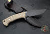Hinderer Knives The Ranch- Bowie- Battle Black Blade- Natural Micarta Handle