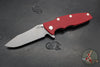 Hinderer Eklipse 3.5"- Spearpoint Blade- Battle Bronze Finished Titanium and Red G-10- Working Finish S45VN Steel Blade
