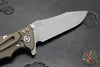 Hinderer Eklipse 3.5"- Spearpoint Blade- Battle Bronze Finished Titanium and Red G-10- Working Finish S45VN Steel Blade
