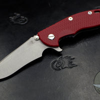 Hinderer XM-18 3.5" Recurve Edge Red G-10 Working Finish Ti and Blade Gen 6 Tri-Way Pivot System