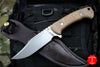 Hinderer Knives The Ranch Bowie Fixed Stonewash Blade Natural Micarta Handle