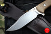 Hinderer Knives The Ranch Bowie Fixed Stonewash Blade Natural Micarta Handle