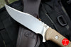 Hinderer Knives The Ranch Bowie Fixed Stonewash Blade Natural Micarta Handle
