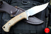 Hinderer Knives The Ranch Bowie Fixed Stonewash Blade Natural Micarta Handle
