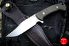 Hinderer Knives The Ranch Bowie Fixed Stonewash Blade Green Micarta Handle