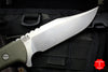 Hinderer Knives The Ranch Bowie Fixed Stonewash Blade Green Micarta Handle