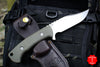 Hinderer Knives The Ranch Bowie Fixed Stonewash Blade Green Micarta Handle
