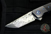 Kirby Lambert Custom Flipper- Damasteel Blade- Vintage Black Micarta Scales- Zirconium Bolster