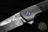 Kirby Lambert Custom Flipper- Damasteel Blade- Vintage Black Micarta Scales- Zirconium Bolster