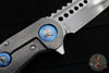 Marfione Custom Warhound Folder- Stonewash Titanium Handle- Deep Engraved Logo- Two-Tone Stonewash Blade- Blue Hardware 391-MCK TTSWBL