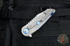 Marfione Custom Warhound Folder- Stonewash Titanium Handle- Deep Engraved Logo- Two-Tone Stonewash Blade- Blue Hardware 391-MCK TTSWBL