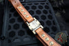 Marfione "APIS" Belt, Mens Distressed Brown Buffalo Leather with Bronzed Titanium Buckle