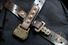Marfione "APIS" Belt, Mens Distressed Dark Brown Buffalo Leather with Bronzed Titanium Buckle