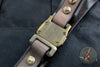 Marfione "APIS" Belt, Mens Distressed Dark Brown Buffalo Leather with Bronzed Titanium Buckle