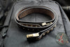 Marfione "APIS" Belt, Mens Distressed Dark Brown Buffalo Leather with Bronzed Titanium Buckle
