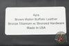 Marfione "APIS" Belt, Mens Brown Buffalo Leather with Titanium Bronze Buckle