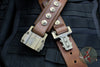 Marfione "APIS" Belt, Mens Brown Buffalo Leather with Titanium Bronze Buckle