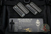 Marfione Custom Mini Halo III Set of Two Knives -Tanto Mirror Polish and Vegas Forge Damascus Abalone Inlaid SN 20