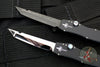 Marfione Custom Mini Halo III Set of Two Knives -Tanto Mirror Polish and Vegas Forge Damascus Abalone Inlaid SN 20