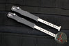Marfione Custom Mini Halo III Set of Two Knives -Tanto Mirror Polish and Vegas Forge Damascus Abalone Inlaid SN 20
