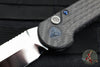 Marfione Custom LUDT- Carbon Fiber Scales and Inlaid Button- Mirror Polished Blade and Blue-Ringed HW 335-MCK HPCFBL